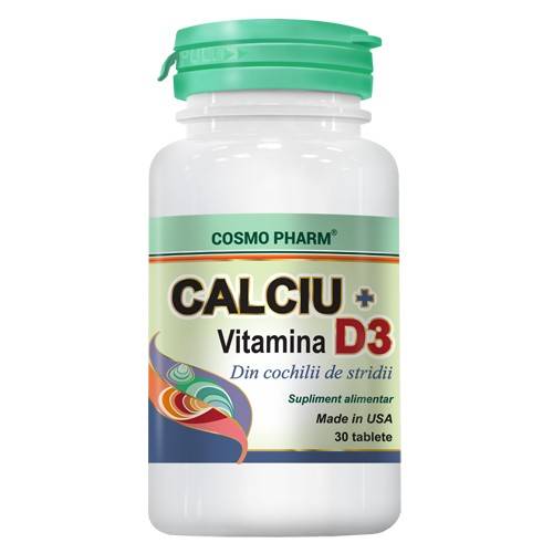 Calciu + Vitamina D3 30tablete Cosmopharm