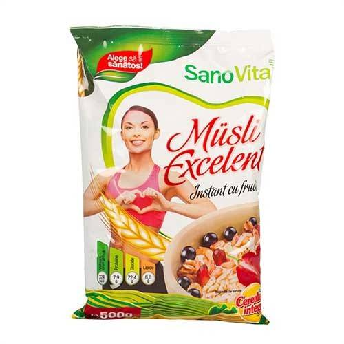 Musli Instant Cu Fructe - 500gr - Sano Vita