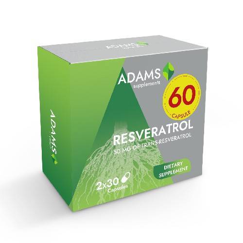 Pachet Resveratrol 50mg 30cps - 1+1 - Adams